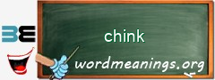 WordMeaning blackboard for chink